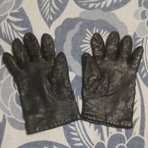 Womens Black Leather Gloves Cashmere Lining Size 8 Small Biker Winter Warmth